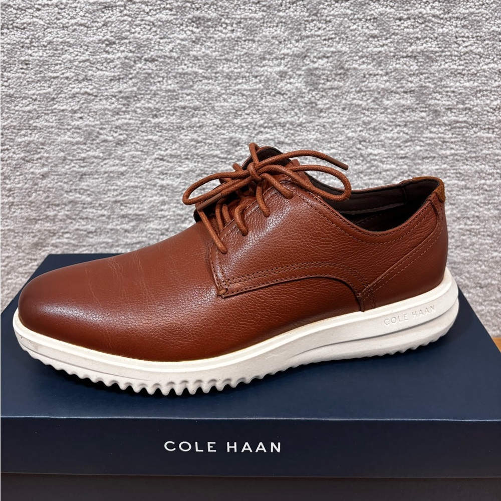 Cole Haan Grand+ Plain Toe Oxford British Tan Brown Dress Shoes C36935 Men’s 8